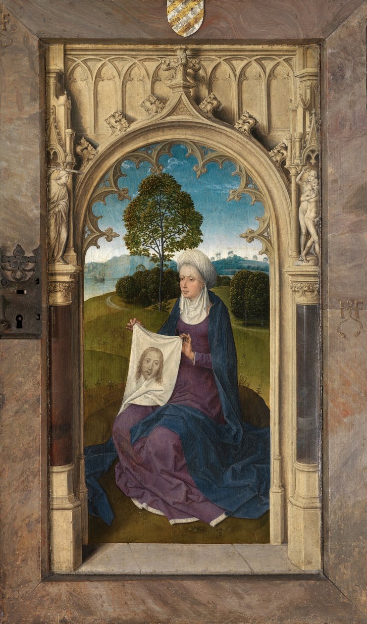 Exterieur paneel van het Drieluik van Jan Floreins door Hans Memling