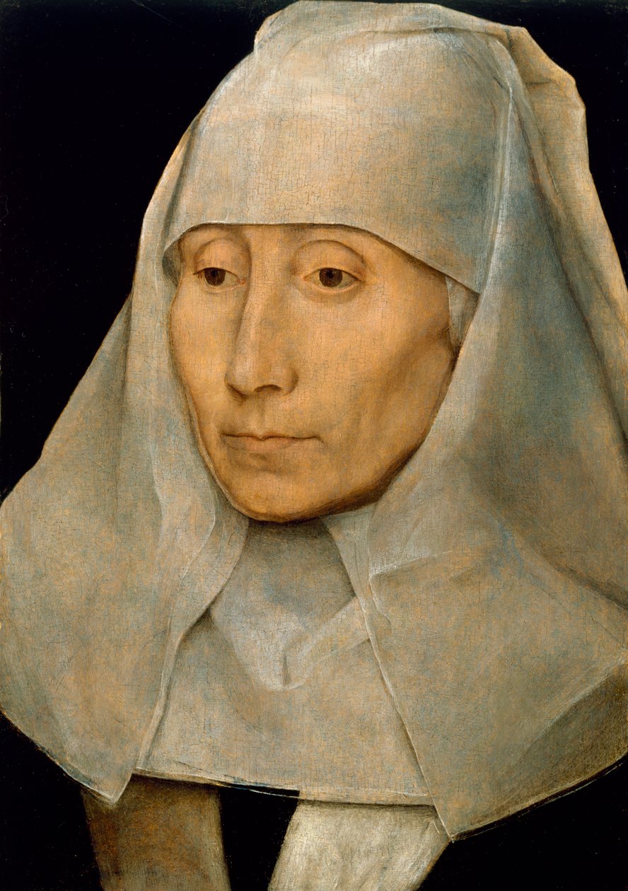Portret van een oude vrouw, 1468-70 door Hans Memling