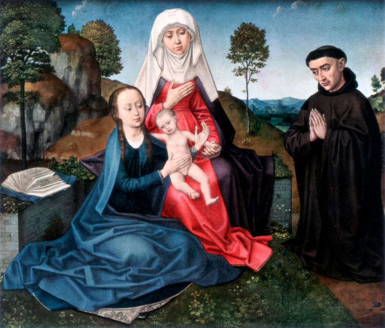 St. Anna, De Maagd en Kind en een Donor, 1927 door Hans Memling