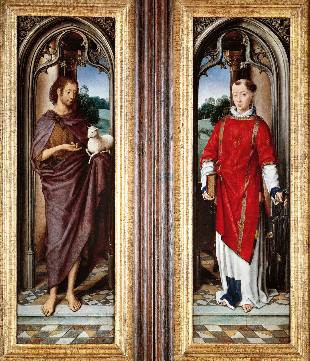 St. Johannes de Doper en St. Laurentius, door Hans Memling (circa 1430-1494) door Hans Memling