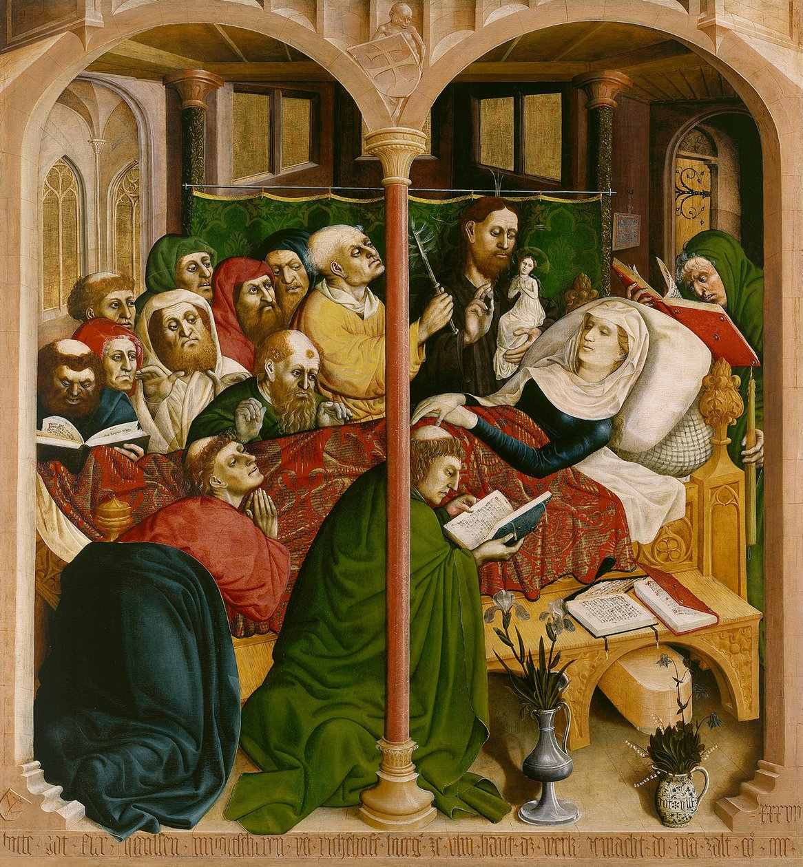 De dood van Maria. De vleugels van het Wurzach-altaar, 1437 door Hans Multscher