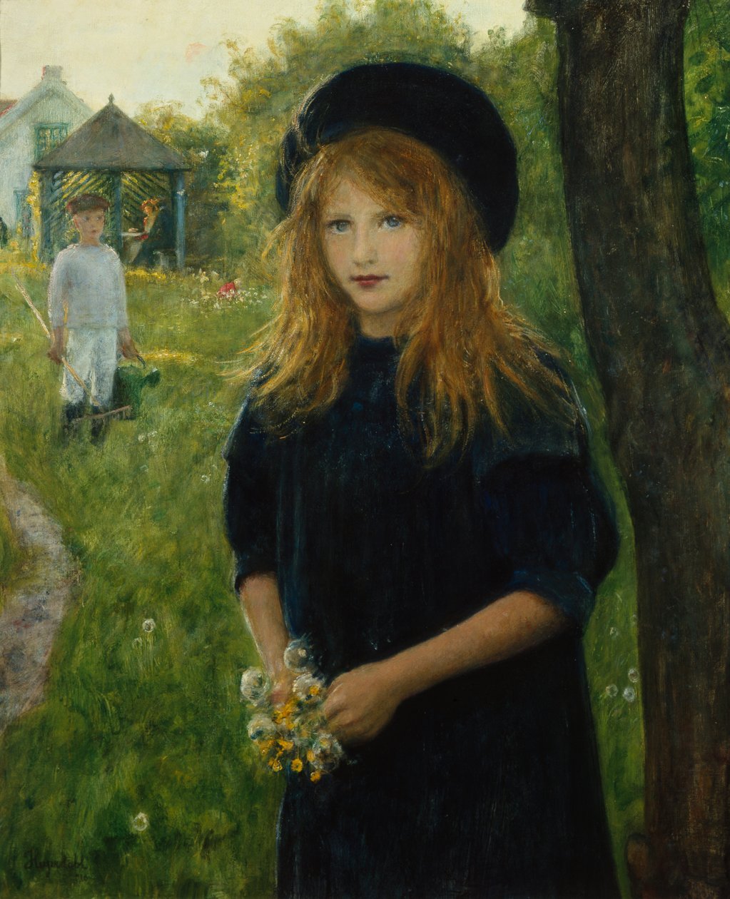 meisjesportret (schilderij) door Hans Olaf Heyerdahl