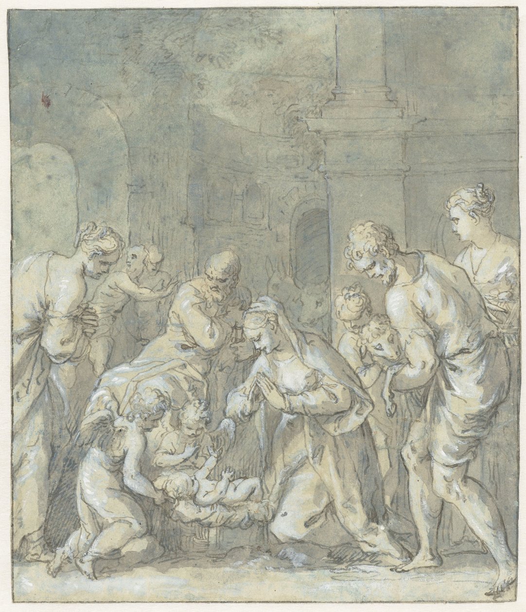 De aanbidding der herders door Hans Rottenhammer (I)