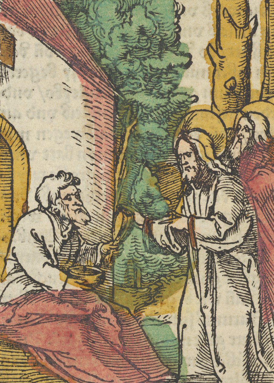 Christus Geneest de Melaatse, uit Das Plenarium, 1517 door Hans Schäufelein the Elder