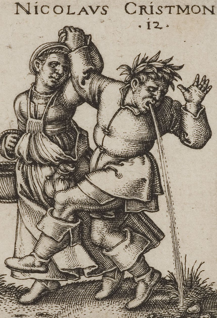 Beham Het boerenfeest 1546 bl 06 detail door Hans Sebald Beham
