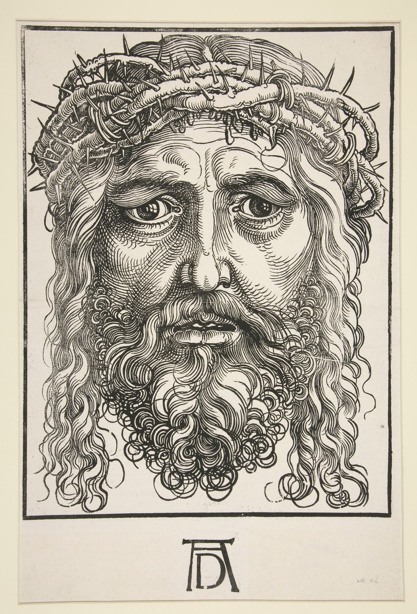 Hoofd van Christus met doornenkroon door Hans Sebald Beham