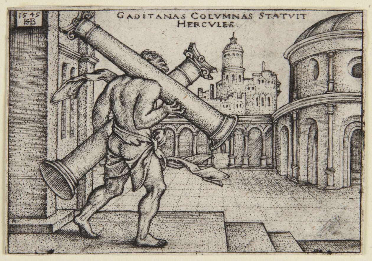 Hercules en de zuilen door Hans Sebald Beham