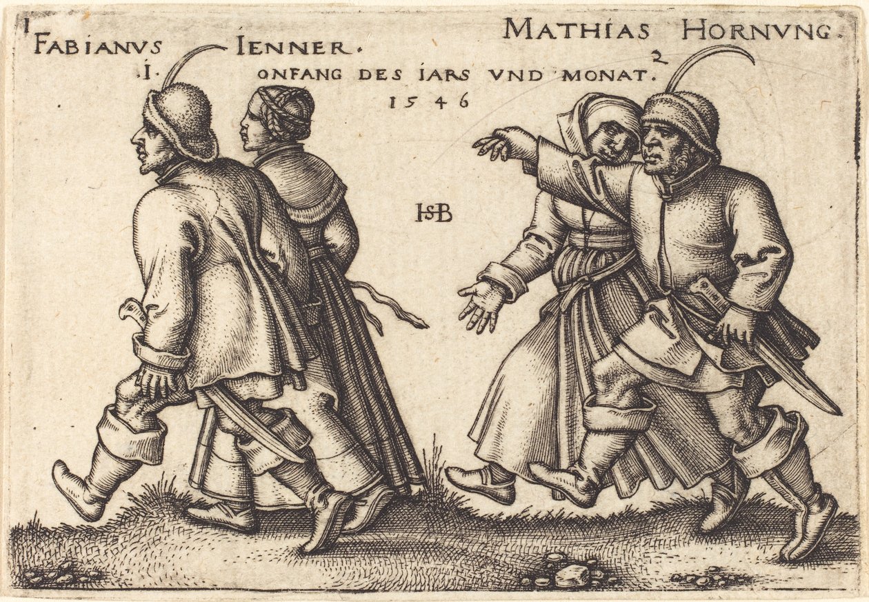 Januari en februari door Hans Sebald Beham