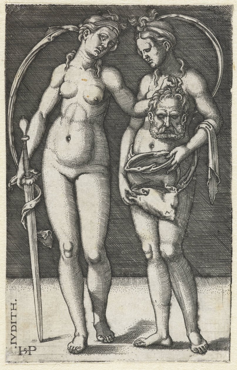 Judith met hoofd van Holofernes en dienstmaagd door Hans Sebald Beham