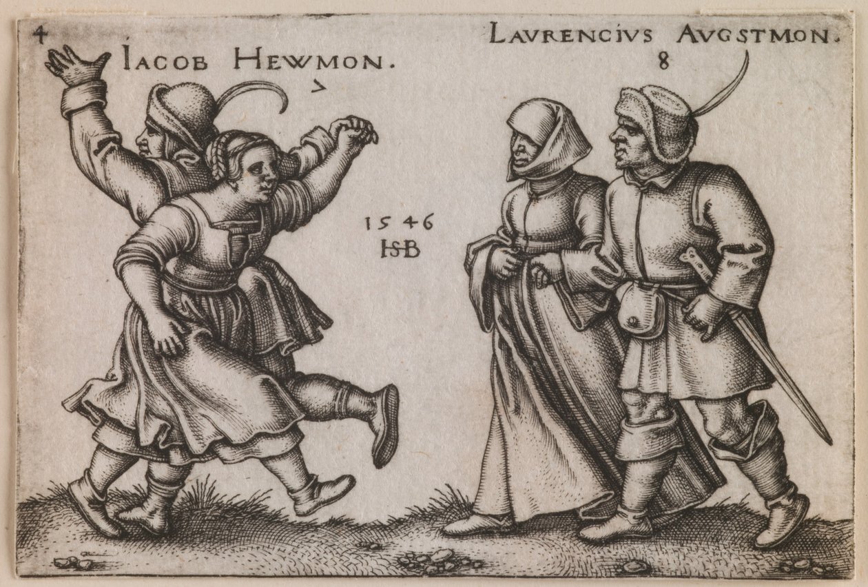 "Juli en augustus" uit de serie "Het boerenfeest of de twaalf maanden". door Hans Sebald Beham