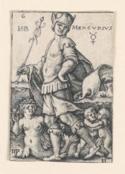 Mercurius, uit De Zeven Planeten door Hans Sebald Beham