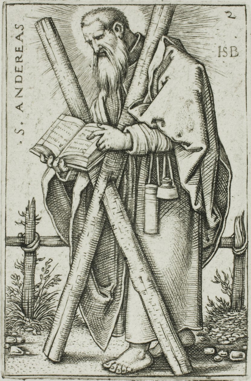 St. Andreas, plaat 2 uit De Twaalf Apostelen door Hans Sebald Beham