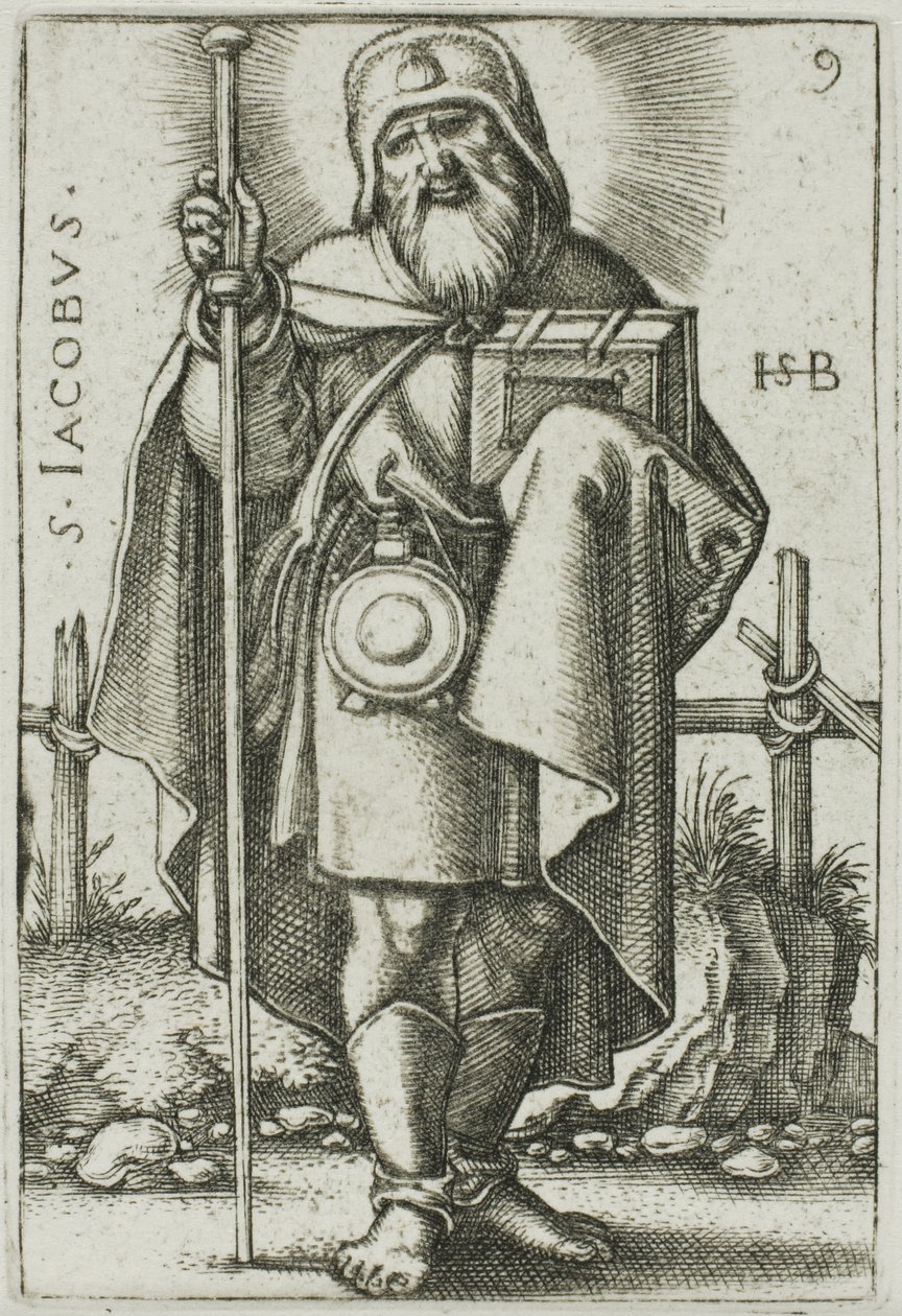St. Jacobus de Meerdere, plaat 9 uit De Twaalf Apostelen door Hans Sebald Beham