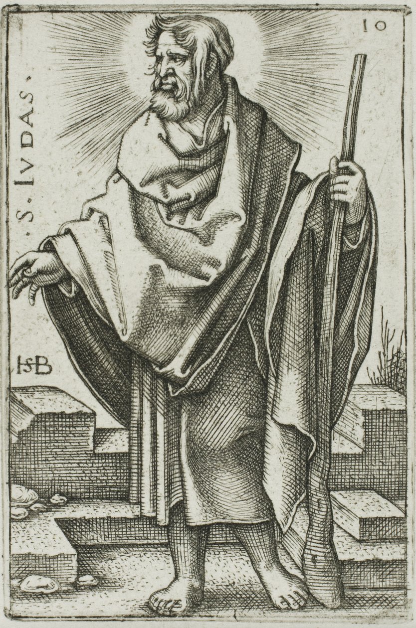 Sint Judas, plaat 10 uit De Twaalf Apostelen door Hans Sebald Beham