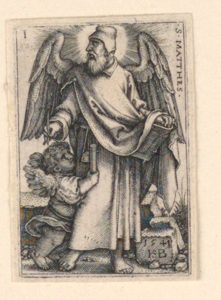 St. Mattheüs, uit De Vier Evangelisten door Hans Sebald Beham
