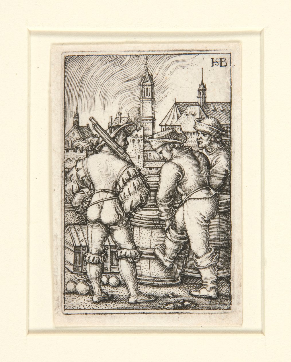 De Wacht bij de Kruitvaten door Hans Sebald Beham