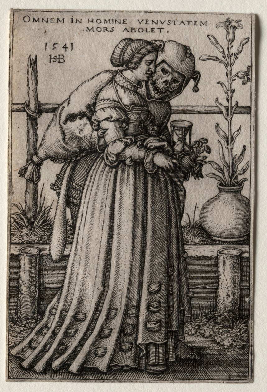 De Dame van de Dood Vermomd als een Dwaas, 1541 door Hans Sebald Beham