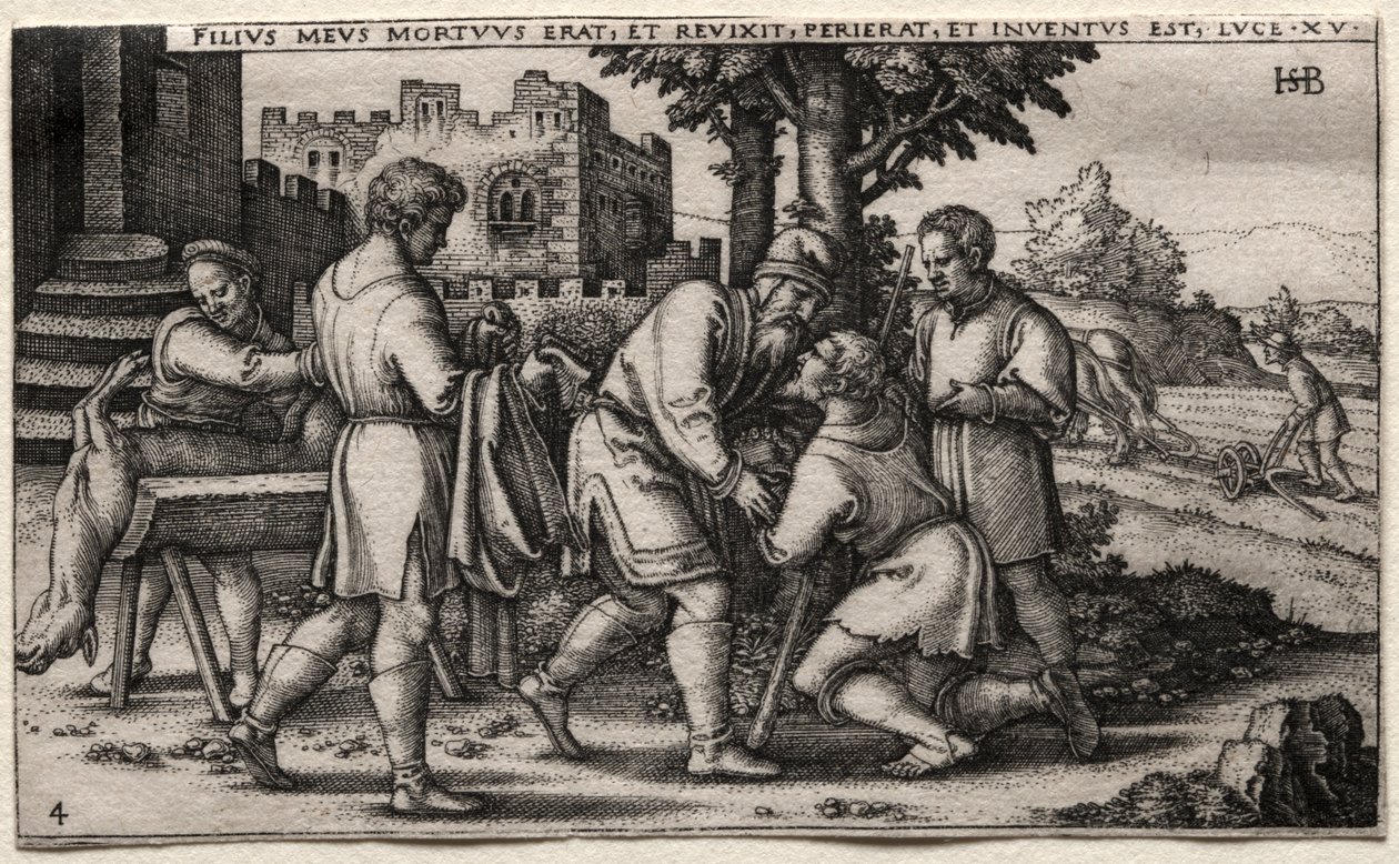 De Verloren Zoon: Terugkeer van de Verloren Zoon door Hans Sebald Beham