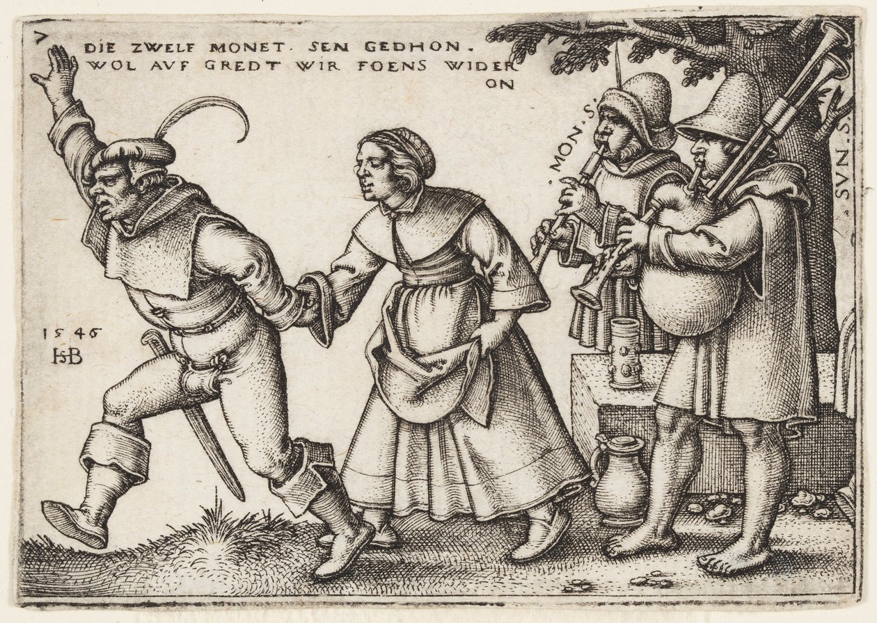 Het einde van het jaar door Hans Sebald Beham