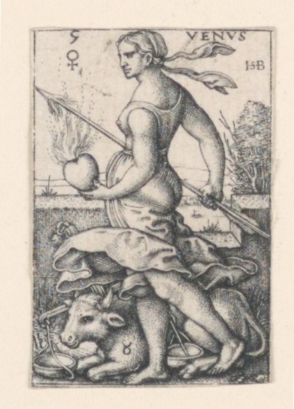 Venus, van De Zeven Planeten door Hans Sebald Beham