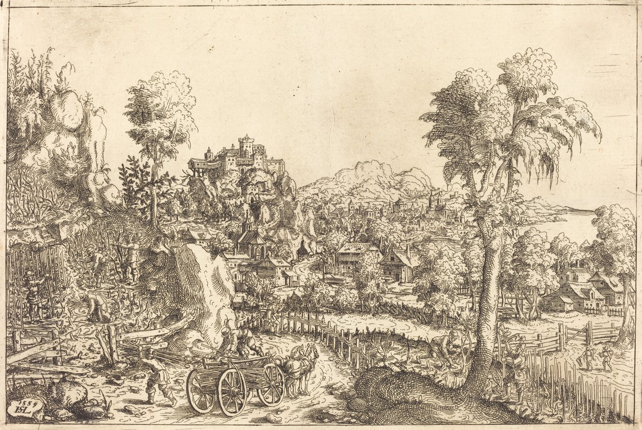 Landschap met een Wijngaard, 1559 door Hans Sebald Lautensack