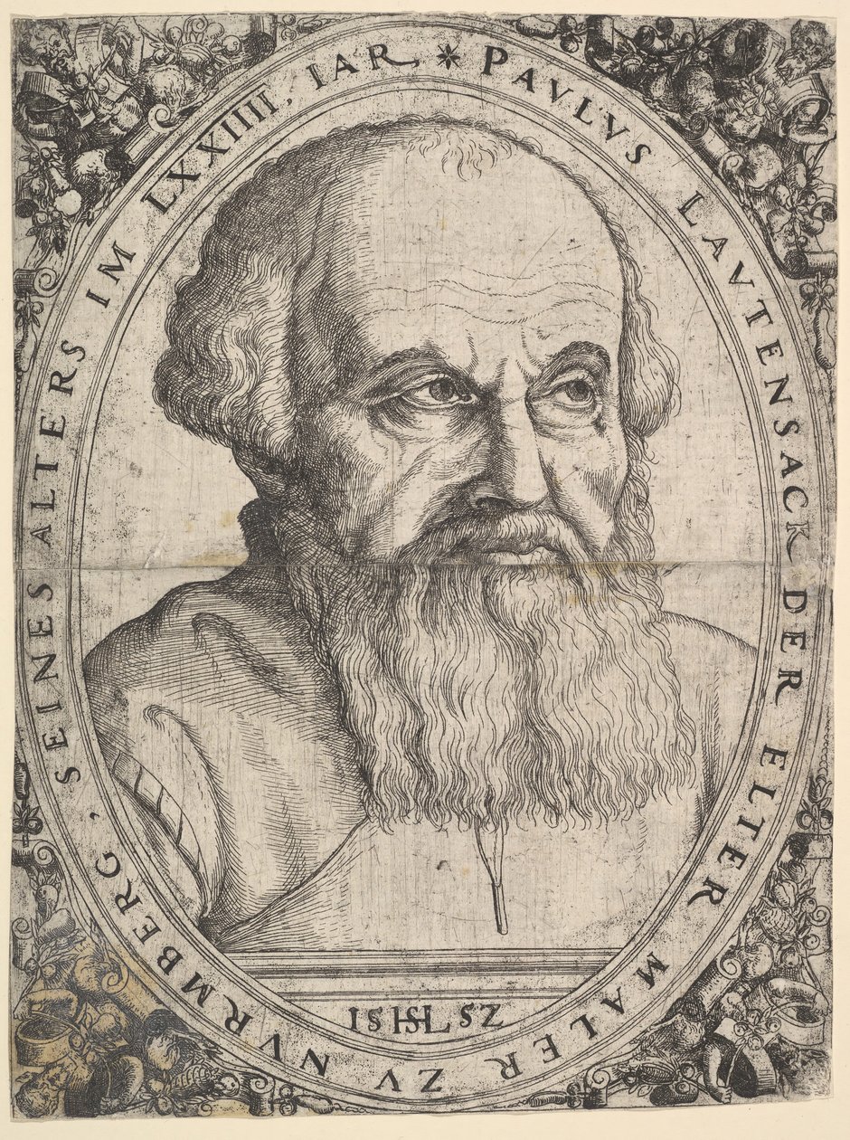 Portret van Paulus Lautensack de Oudere, 1552 door Hans Sebald Lautensack