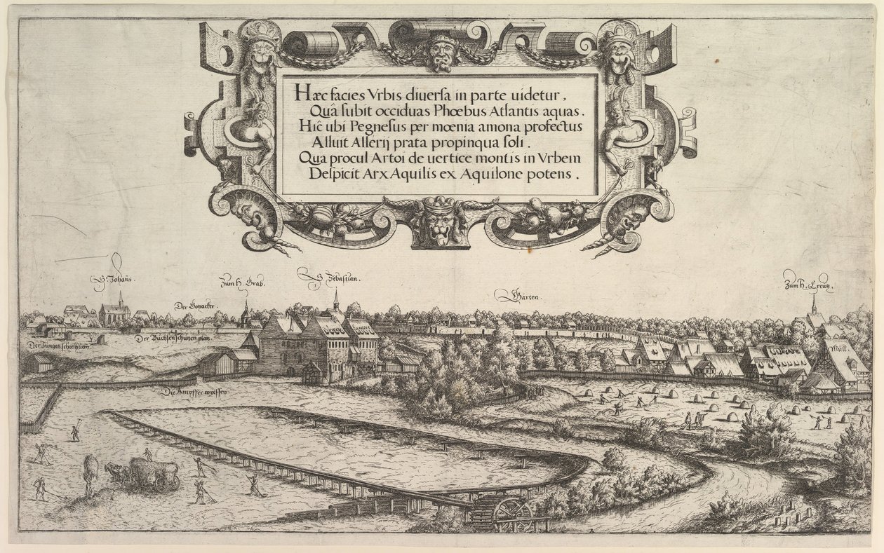 Uitzicht op Neurenberg vanuit het westen, 1552 door Hans Sebald Lautensack