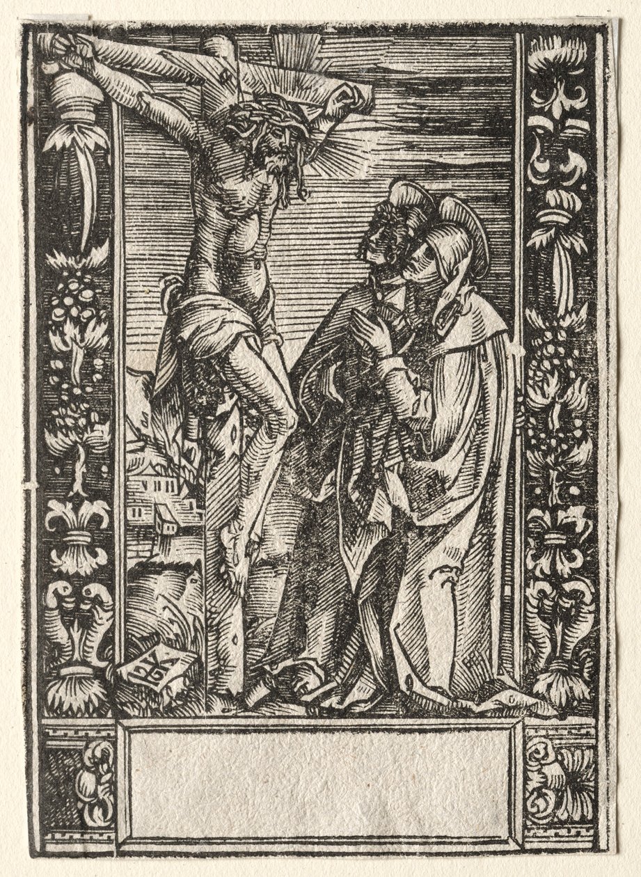 St. Maria en St. Johannes voor het kruis door Hans Springinklee