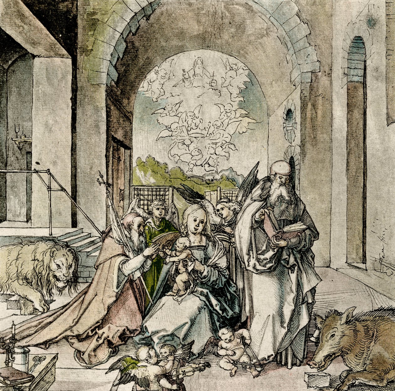 Madonna met St. Hiëronymus en Anton door Hans Suess Kulmbach
