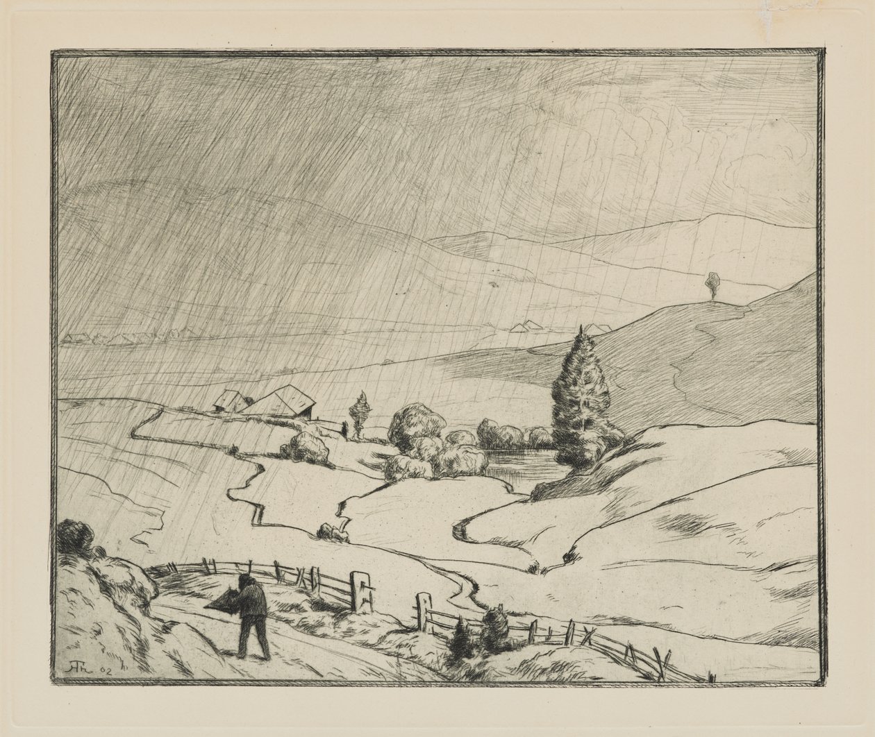 Het begint te regenen door Hans Thoma