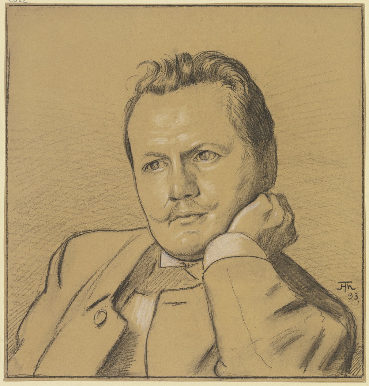 Portret van Otto Julius Bierbaum door Hans Thoma