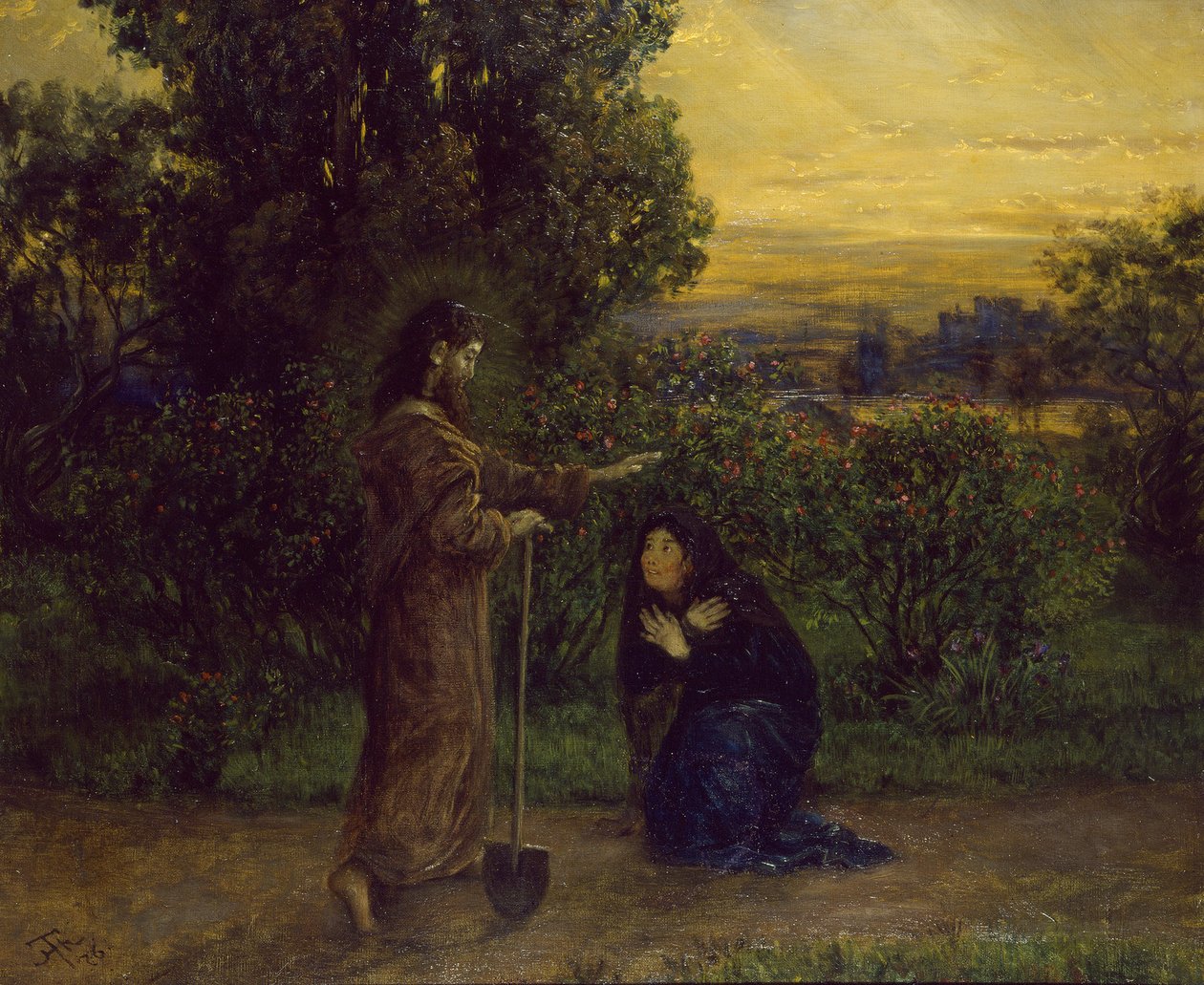 Christus verschijnt aan Maria Magdalena door Hans Thoma