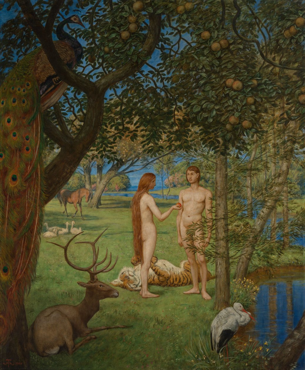 Het paradijs door Hans Thoma