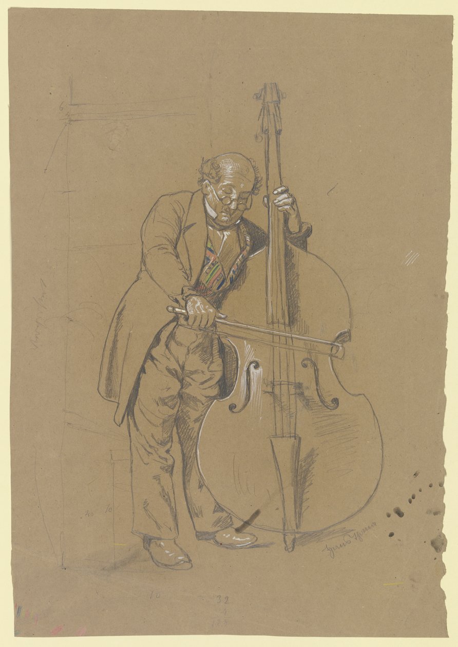 Contrabassist door Hans Thoma