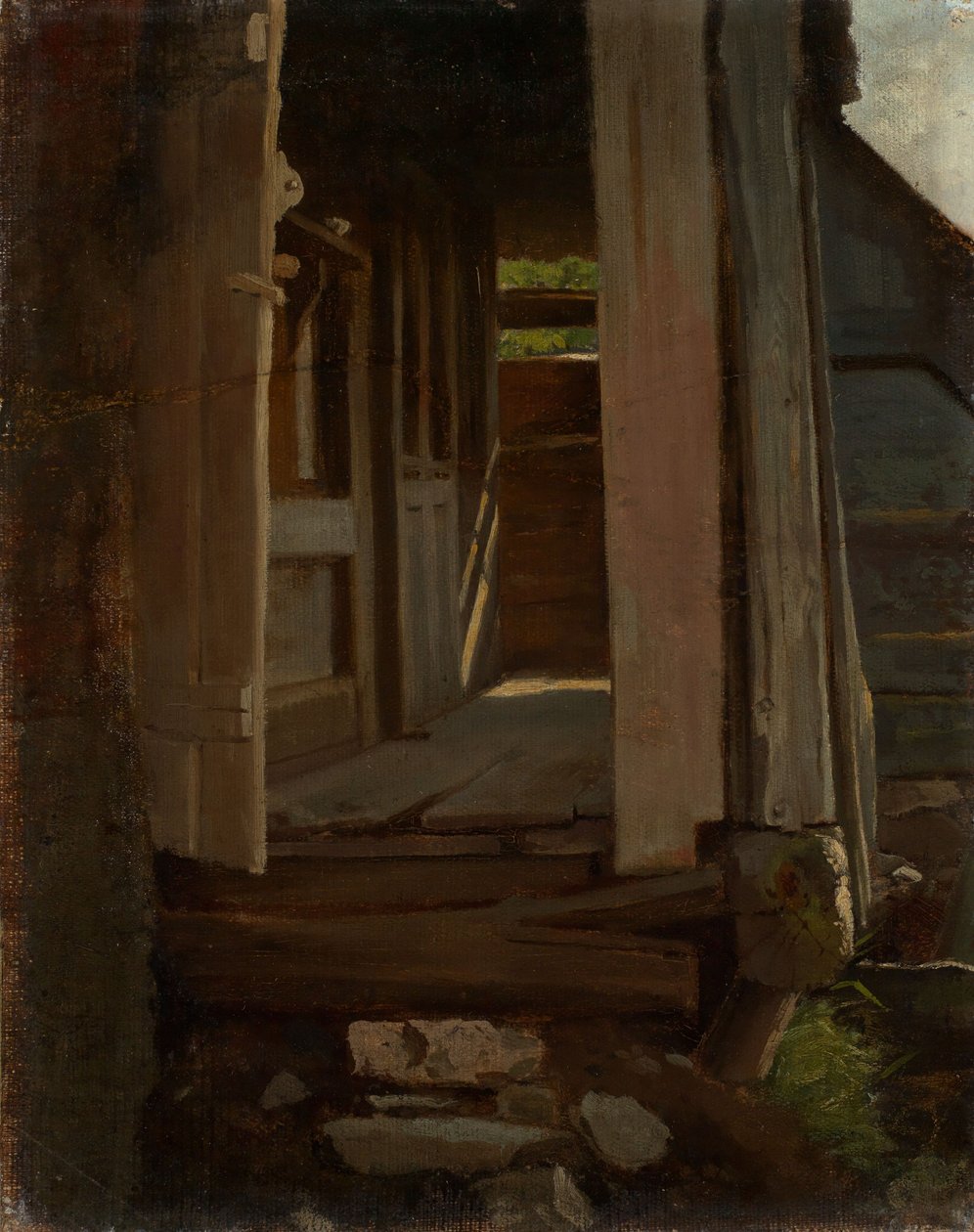 Ingang van een huis in het Zwarte Woud door Hans Thoma