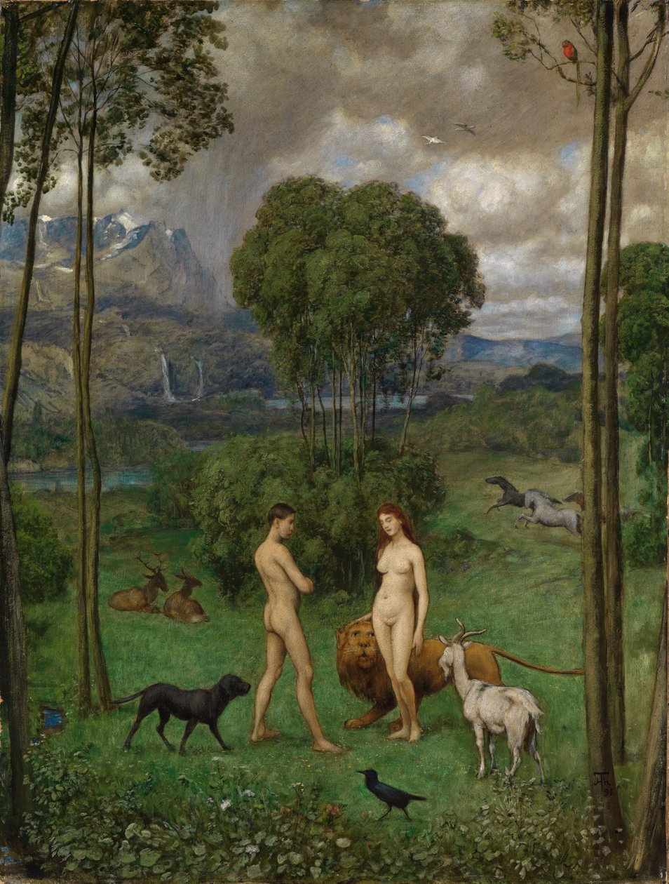 In het paradijs door Hans Thoma