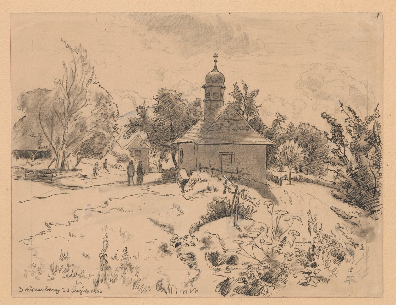 Het kerkje in Schönenberg door Hans Thoma