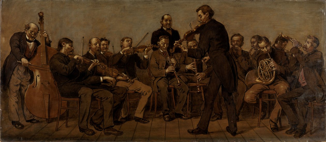 Landelijke muziekkapel door Hans Thoma
