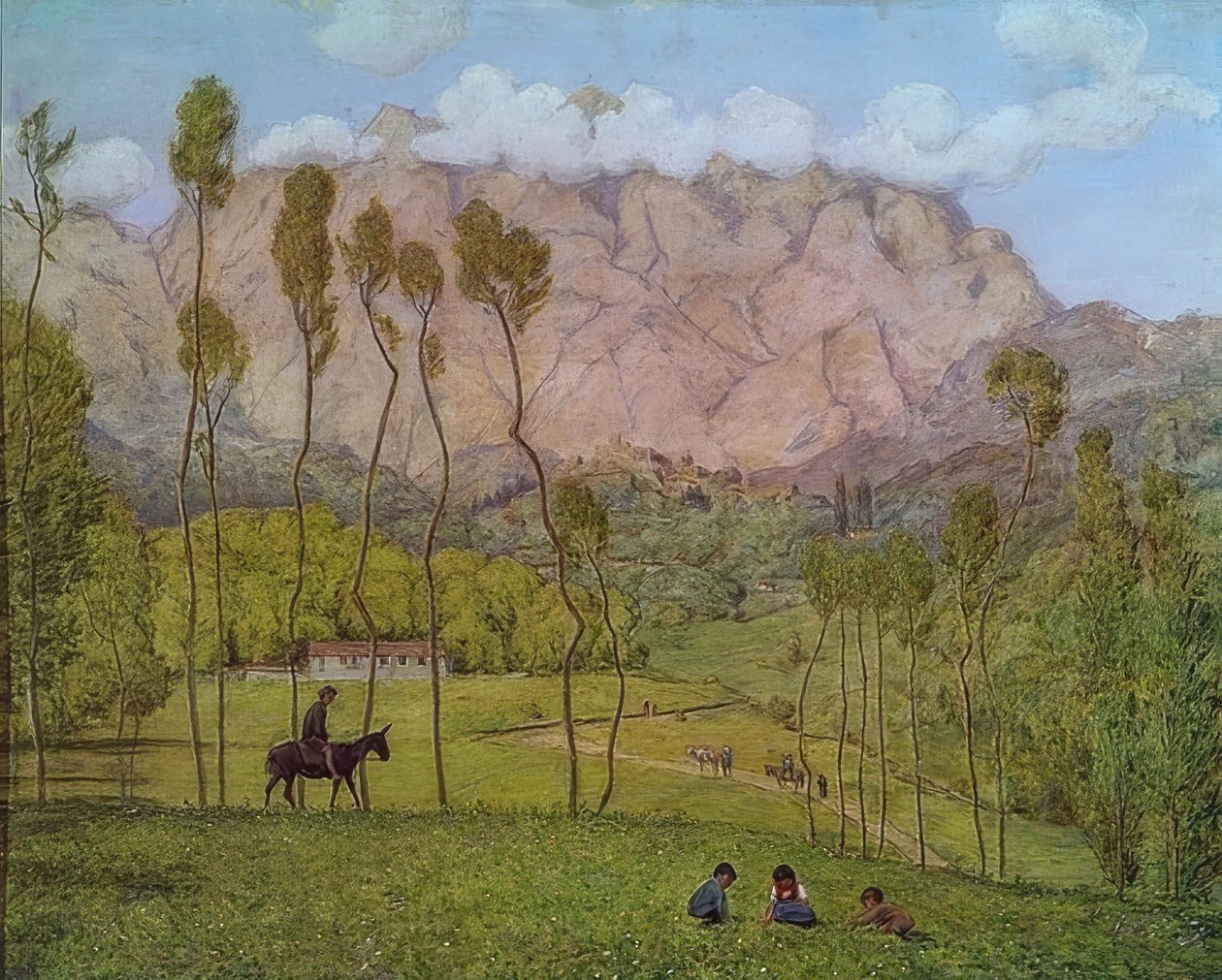 Landschap bij Carrara door Hans Thoma