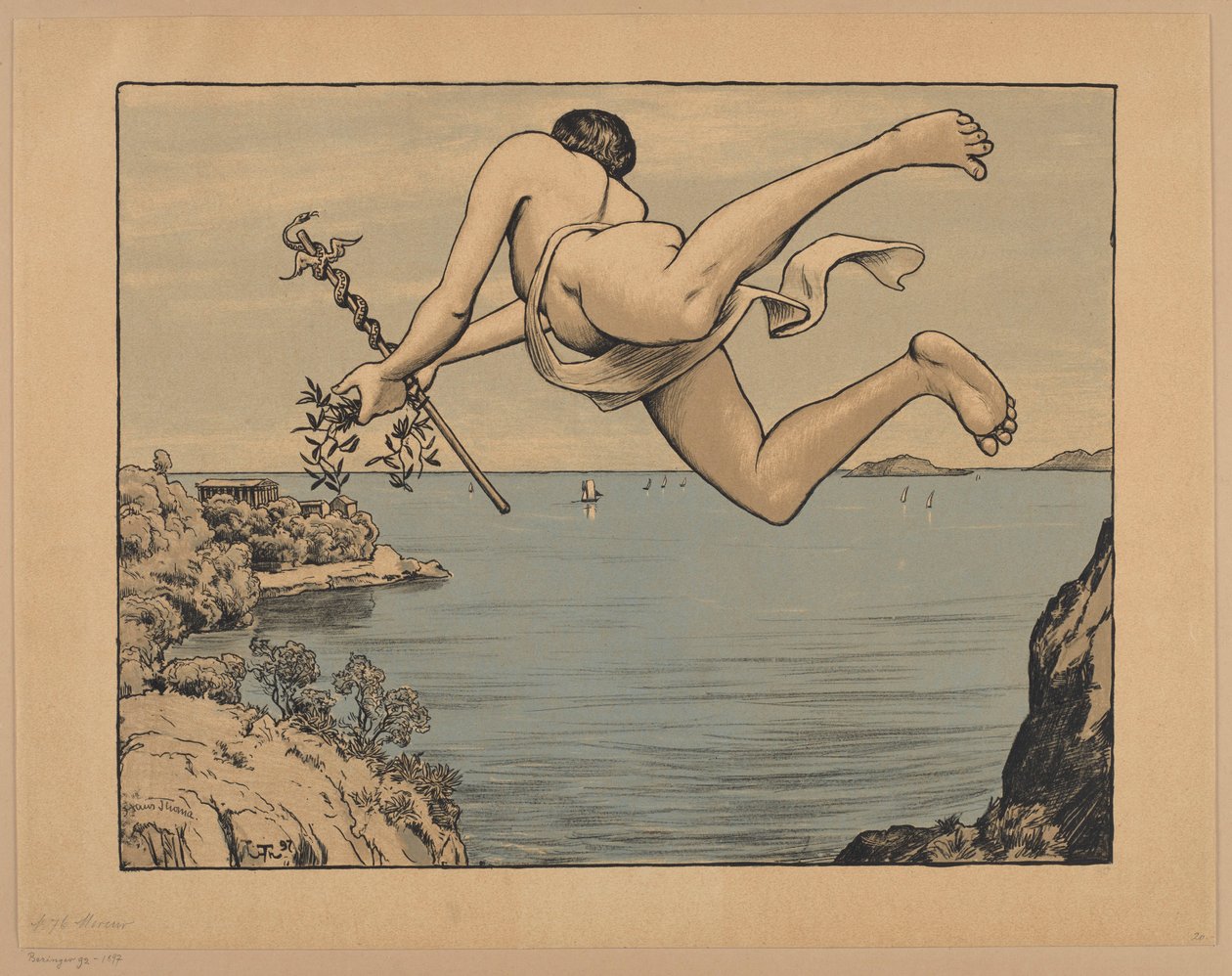 De vliegende Mercurius, pl. 76 door Hans Thoma