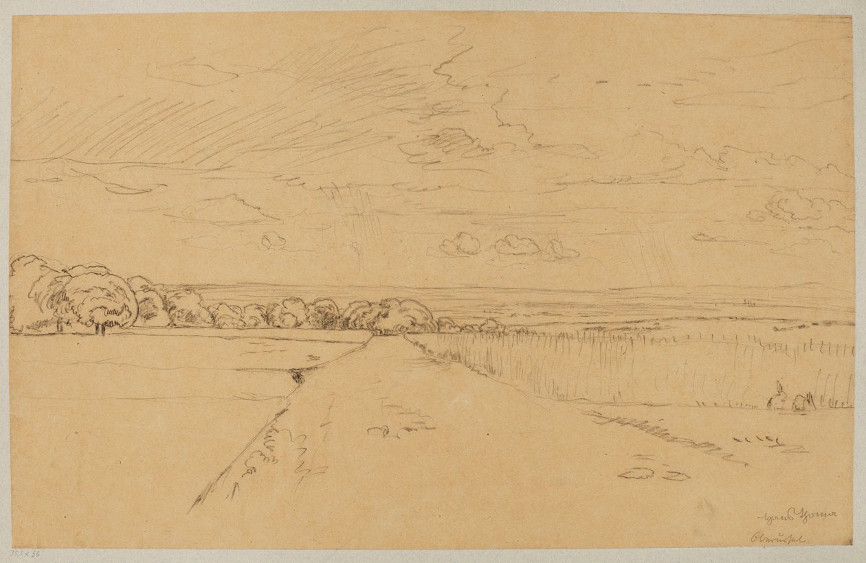 Landschap met een weg in de omgeving van Oberursel door Hans Thoma