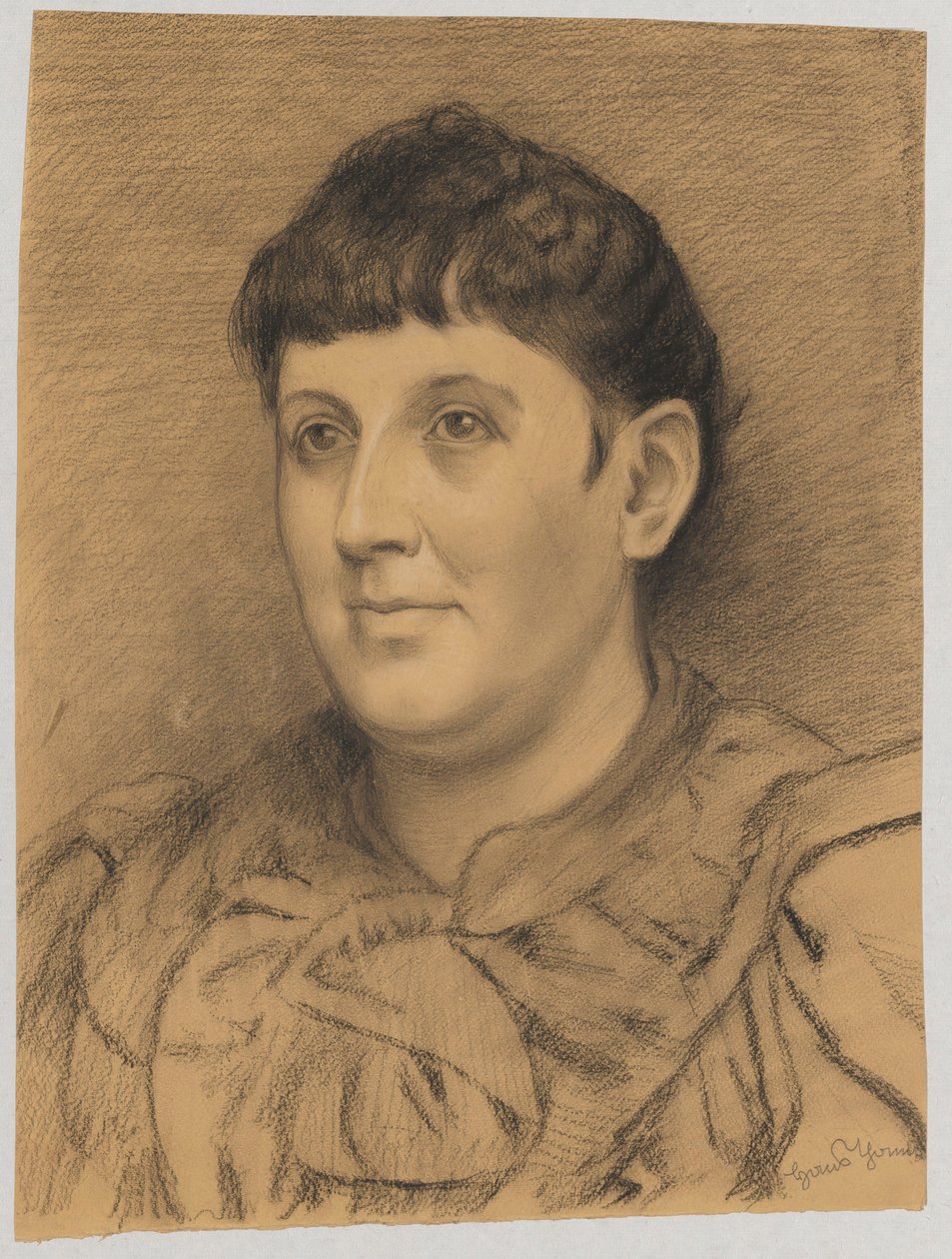 Buste van een vrouw door Hans Thoma