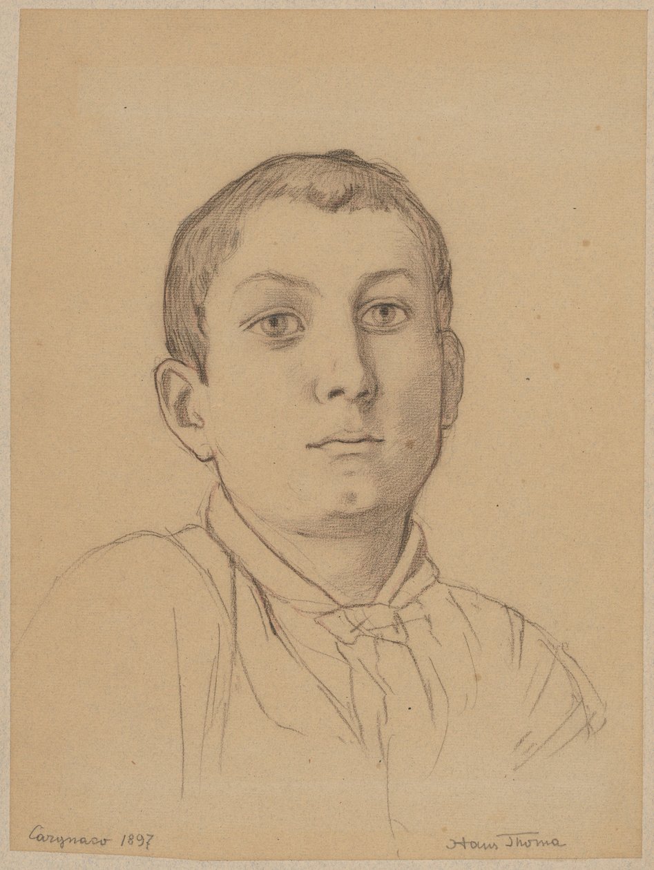 Buste van een Italiaanse jongen uit Cargnaco door Hans Thoma
