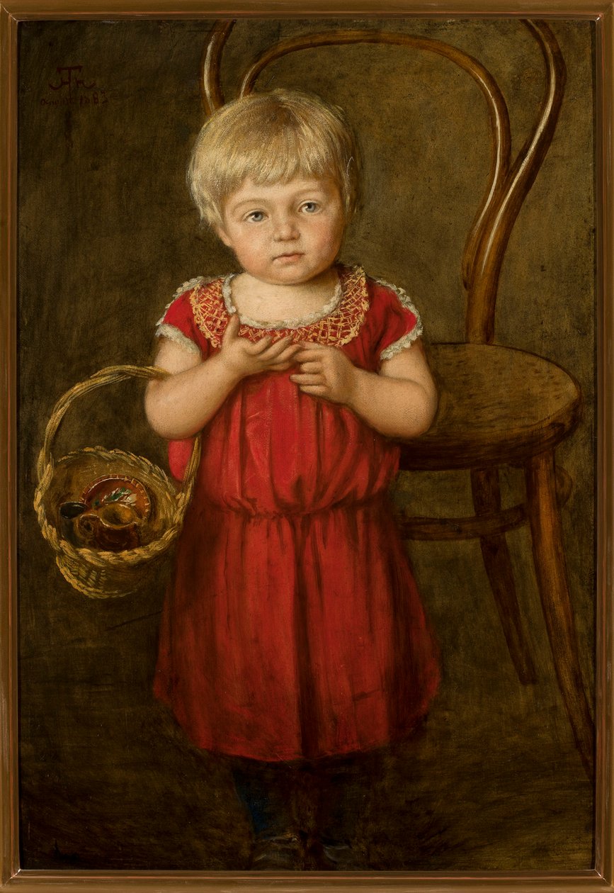 Portret van Eli met een mandje door Hans Thoma