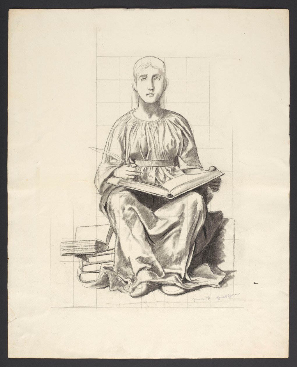 Een allegorisch figuur met een boek door Hans Thoma
