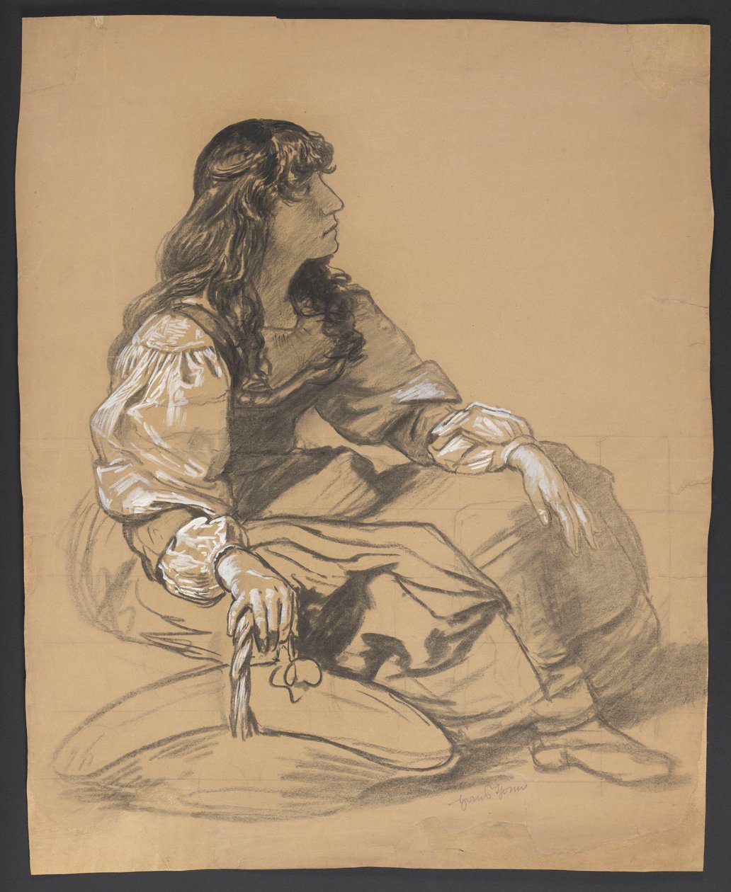 Portret van een jonge Italiaanse vrouw door Hans Thoma