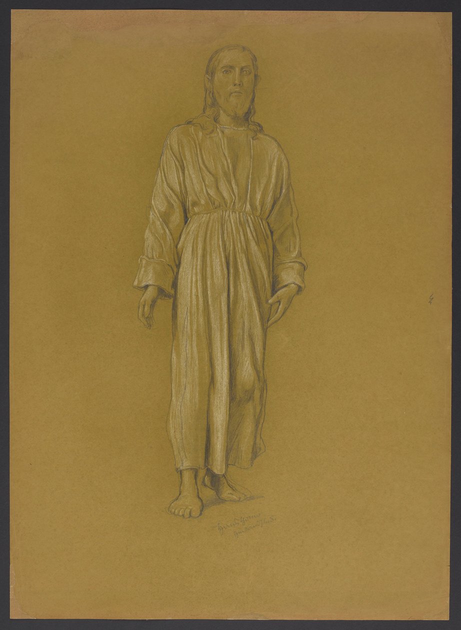 Studie van de figuur van Christus door Hans Thoma