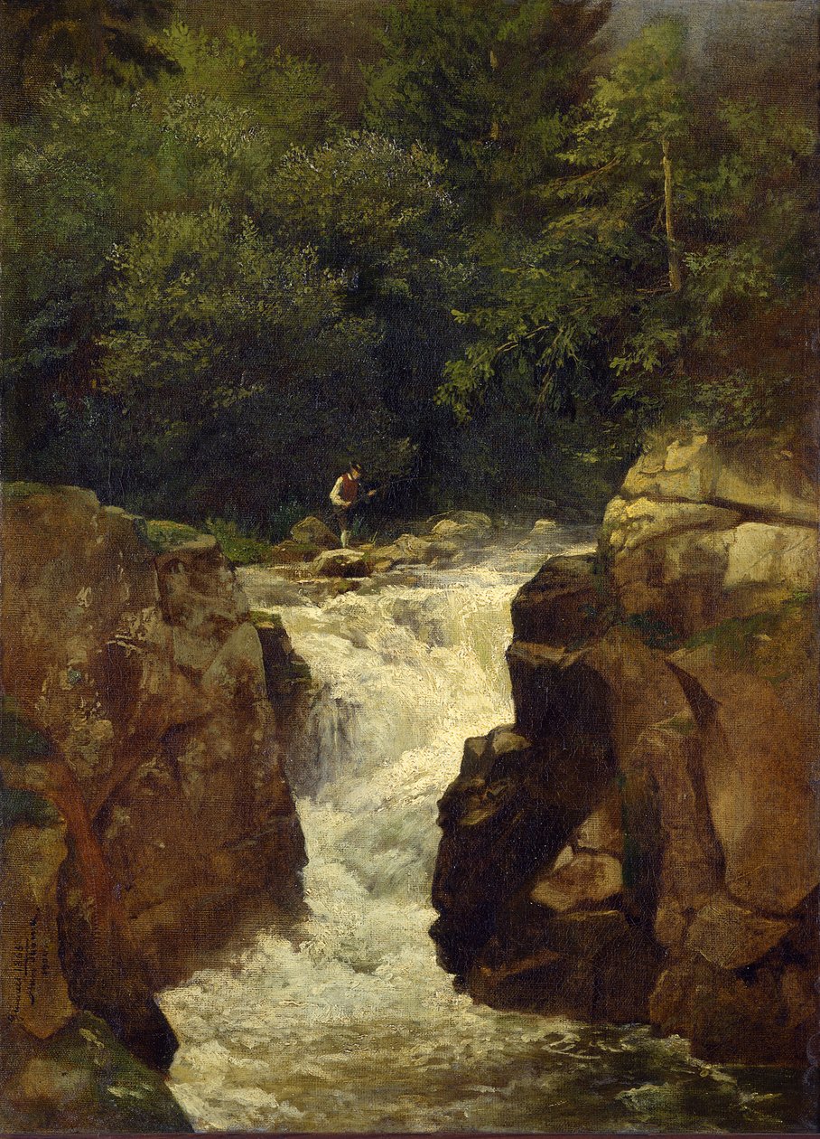 Waterval bij Sankt Blasien door Hans Thoma
