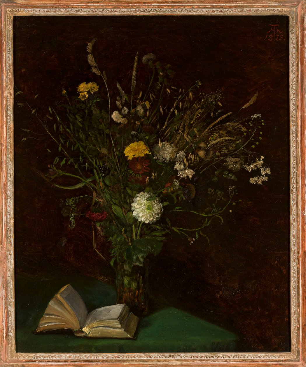 Vaas met bloemen door Hans Thoma