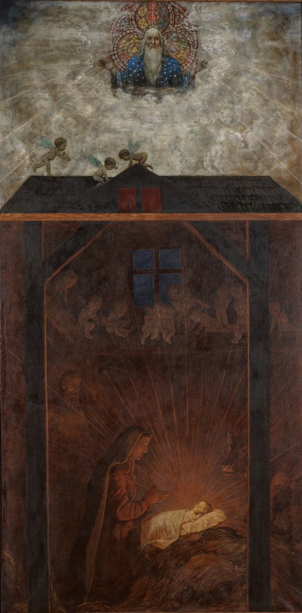 Kersttriptiek: De aanbidding van het Kind door Hans Thoma